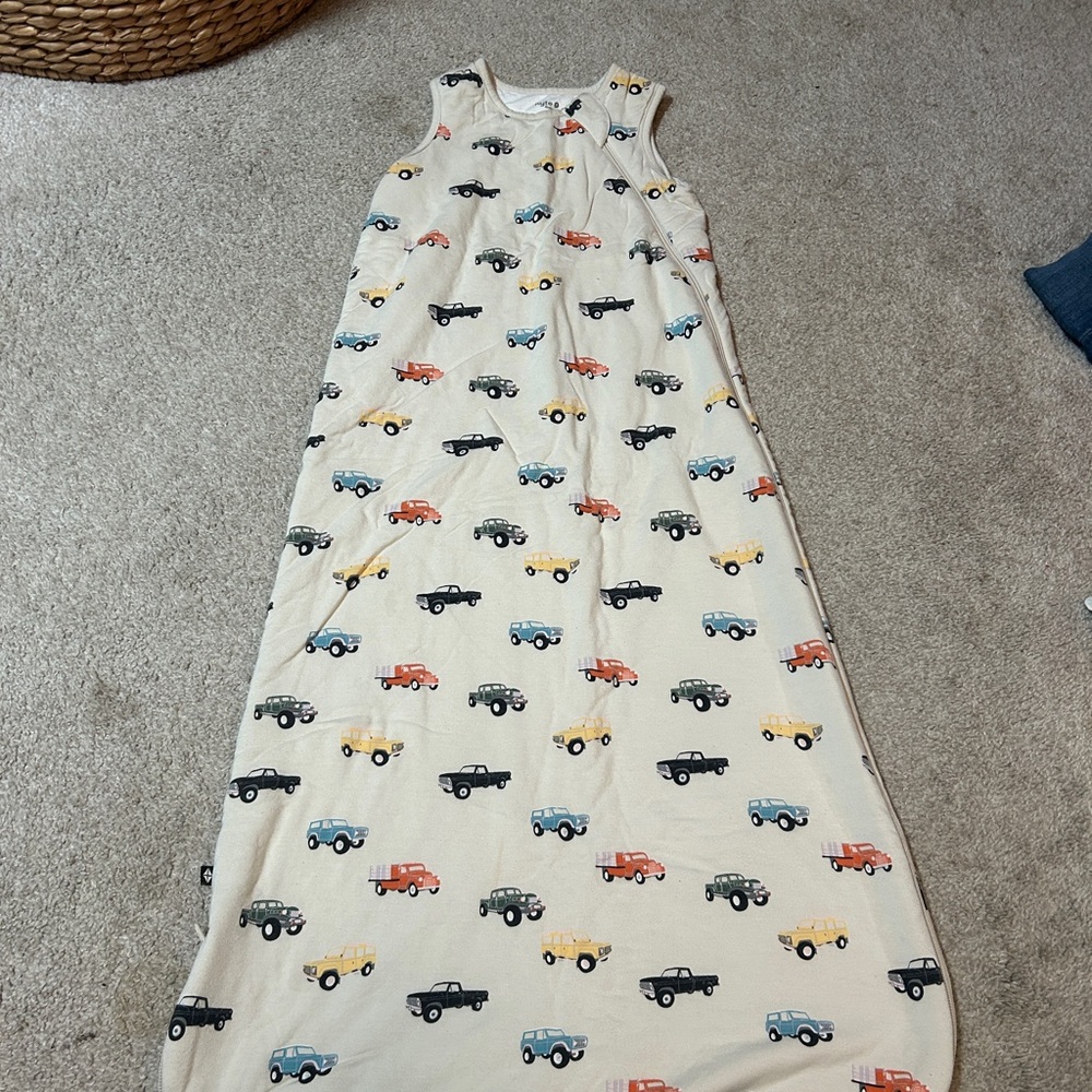 Kyte BABY Cream Sleep Sack with Colorful Car Print
